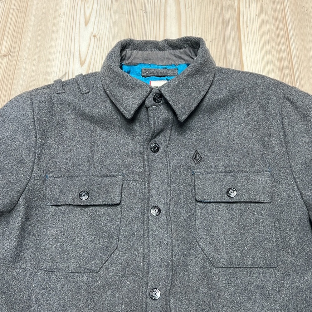 Volcom Gray Wool Blend Work Shirt/Jacket - Picture 2 of 12